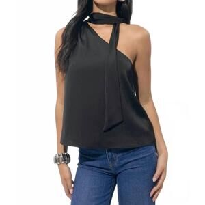 NEW ADYSON PARKER lisette scarf top in black